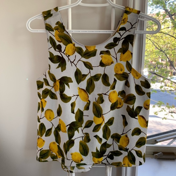 🟥SOLD 🟥 Zara - Lemon Pattern Crop Top - Picture 1 of 6